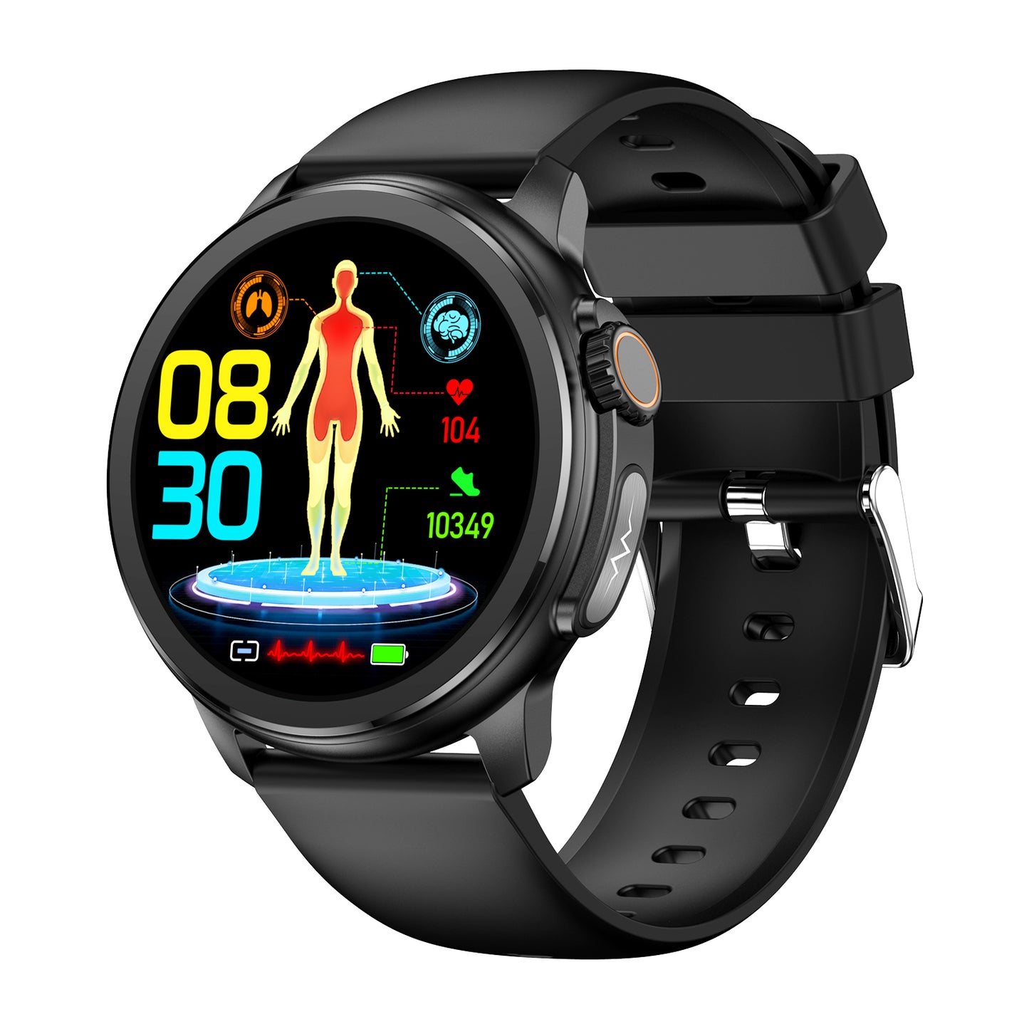 AMOLED BMI smartwatch ECG HRV SOS blood oxygen blood pressure heart rate monitor